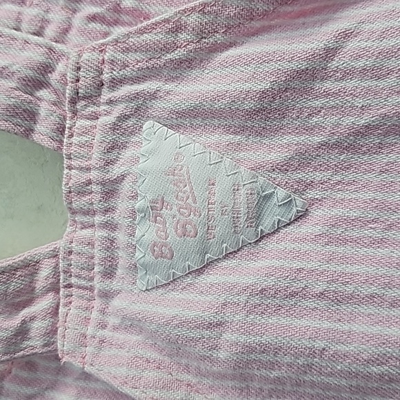 Baby Oshkosh B'Gosh Pink White Stripes Girls Overalls - Picture 6 of 8